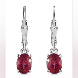 Brazilian Pink Petalite Lever Back Earrings Platinum Over Sterling Silver